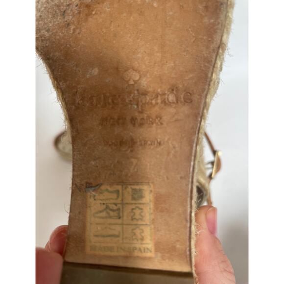 Kate Spade Wedge  Espadrille Sandal Size 7 Made in Spain‎ - Picture 3 of 8